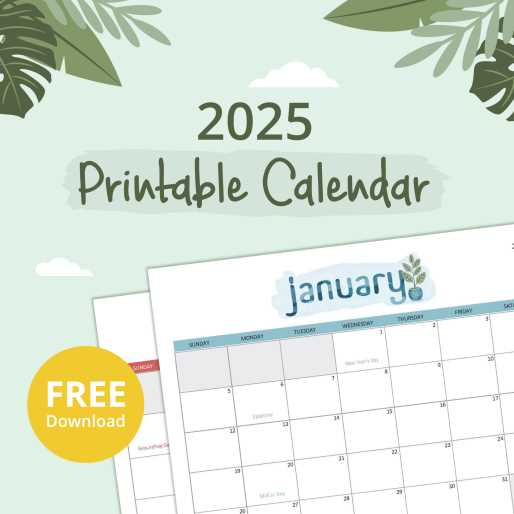 calendar template 2025 download