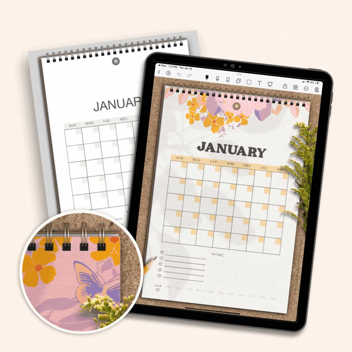 pretty calendar template