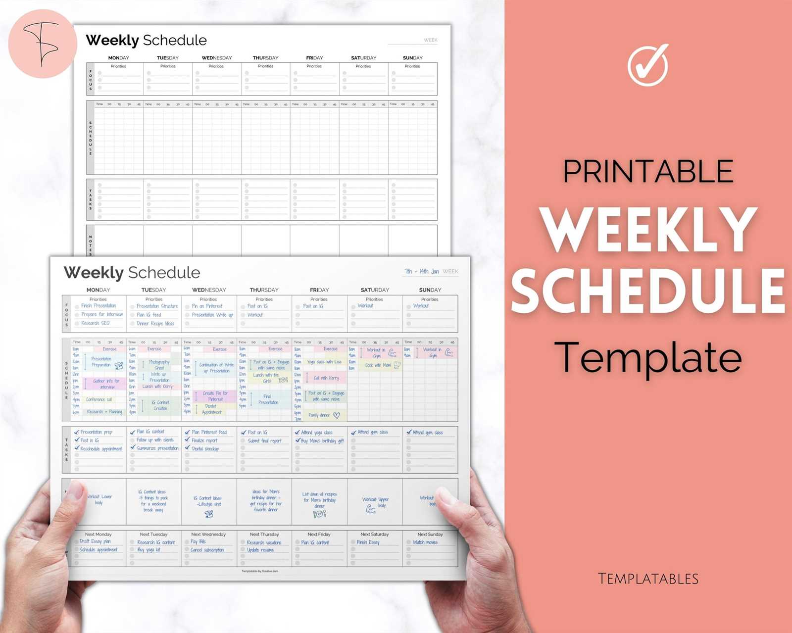 15 minute calendar template