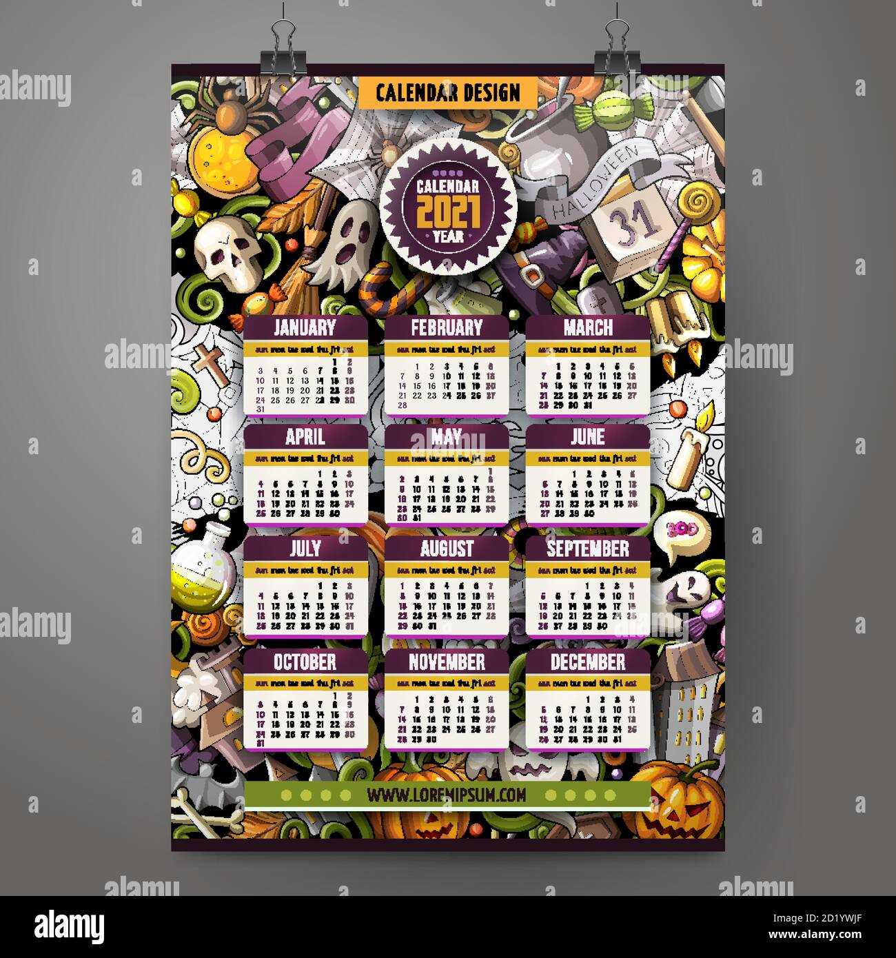 halloween calendar template