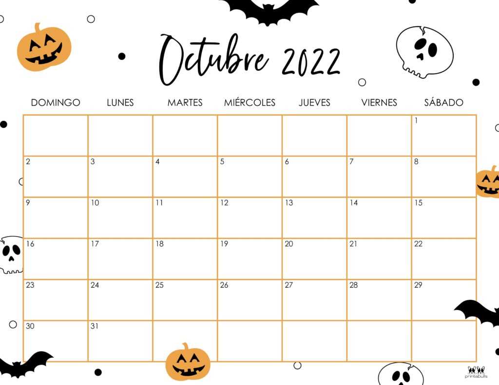 cute october calendar template