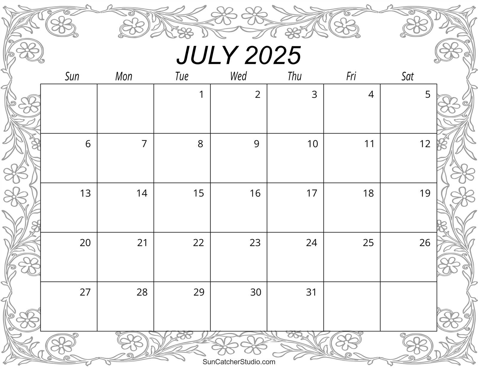 editable calendar template july 2025