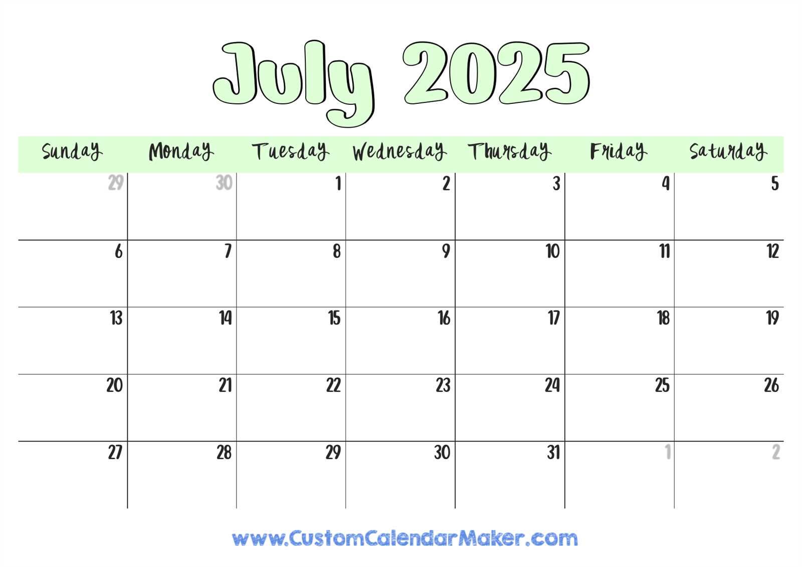 editable calendar template july 2026