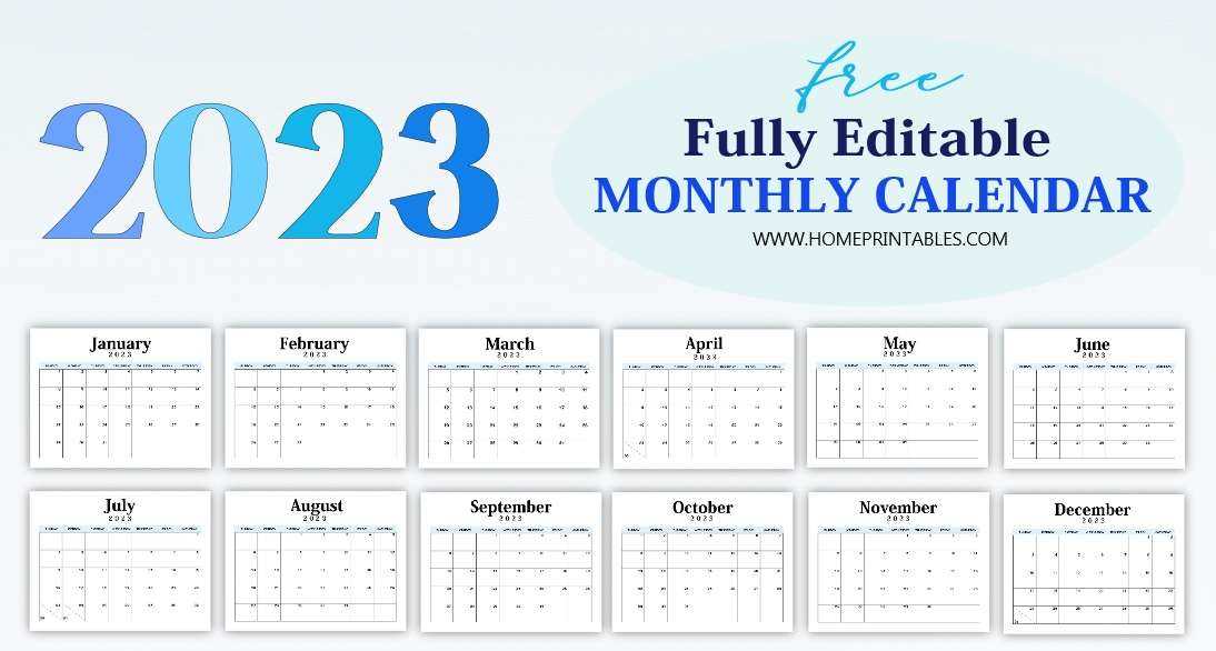 editable calendar templates