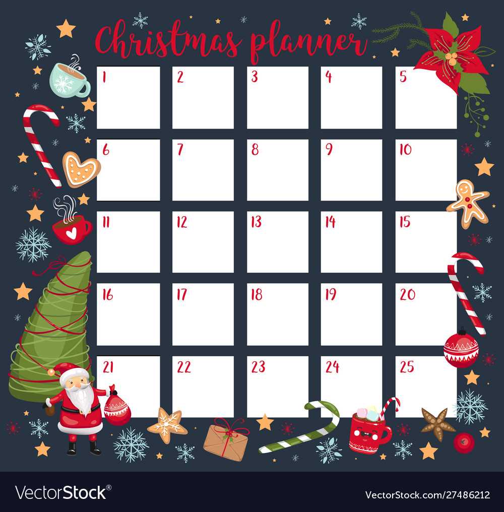 editable christmas calendar template