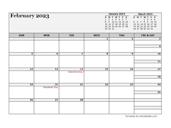 editable february calendar template