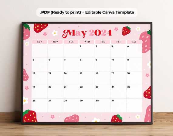 editable may calendar template