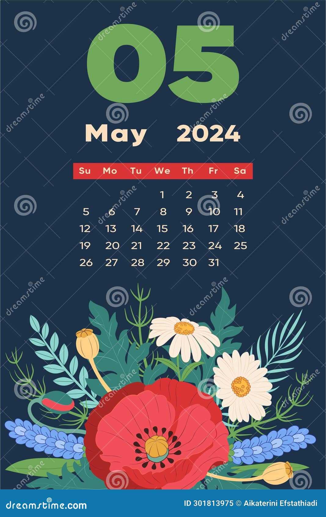 editable may calendar template