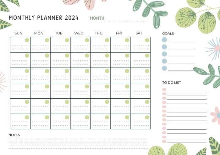 editable month calendar template