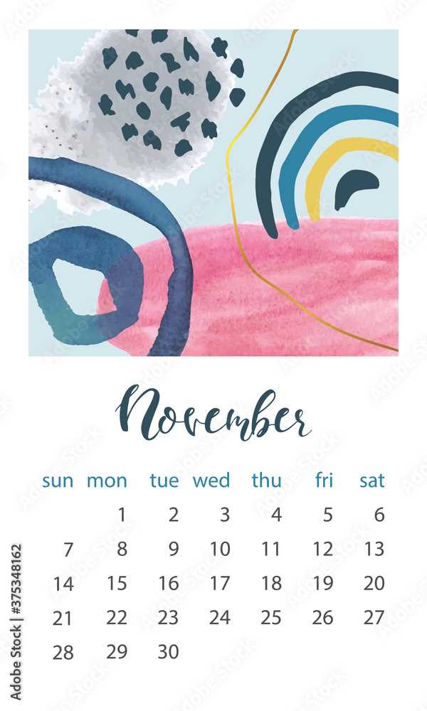 editable november calendar template