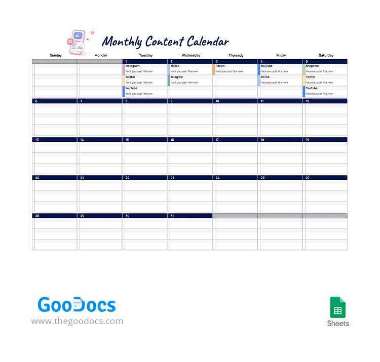 editorial calendar templates