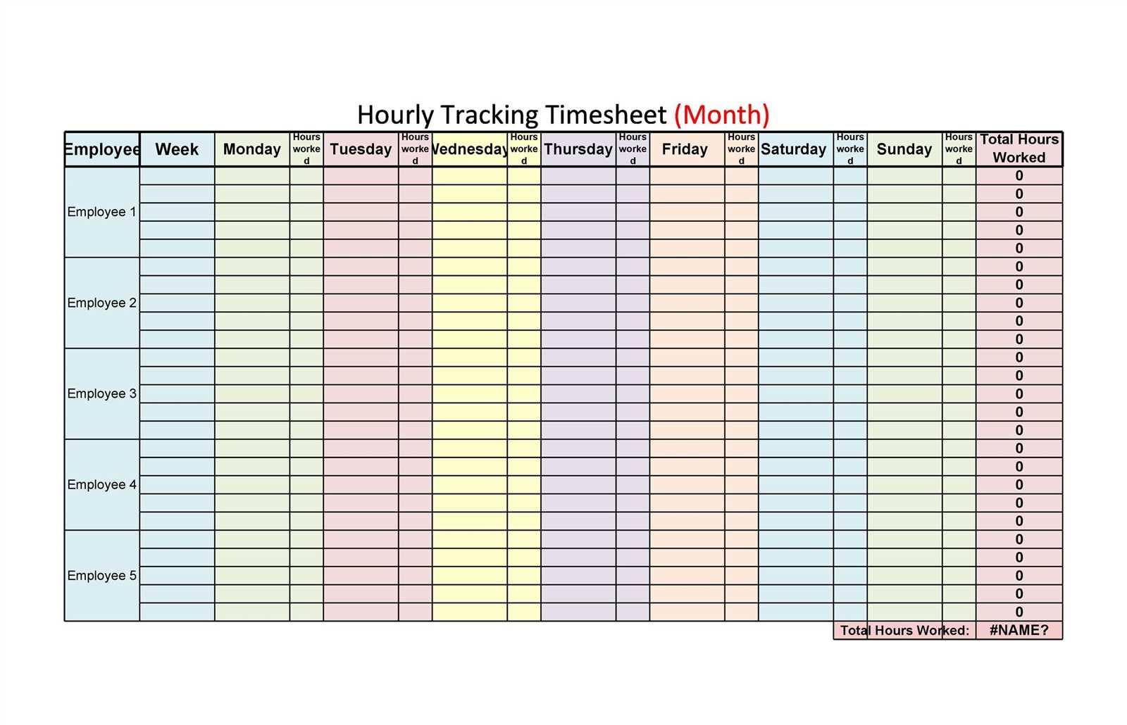 hourly schedule calendar template