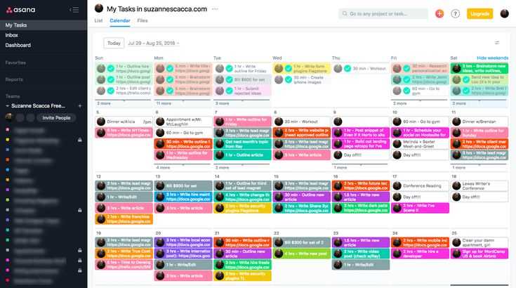 asana social media calendar template