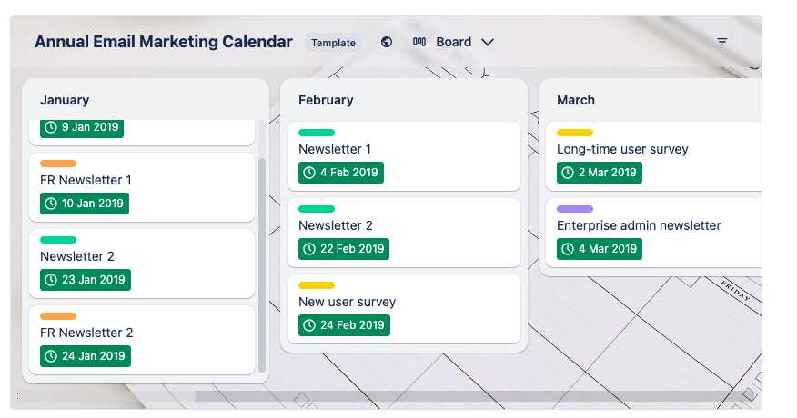 email calendar template