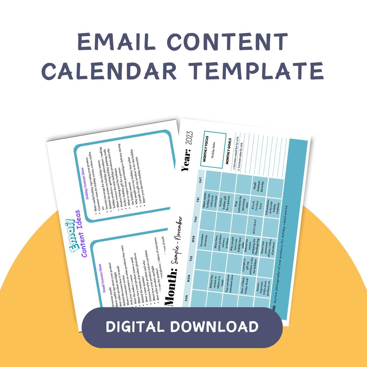 email calendar template