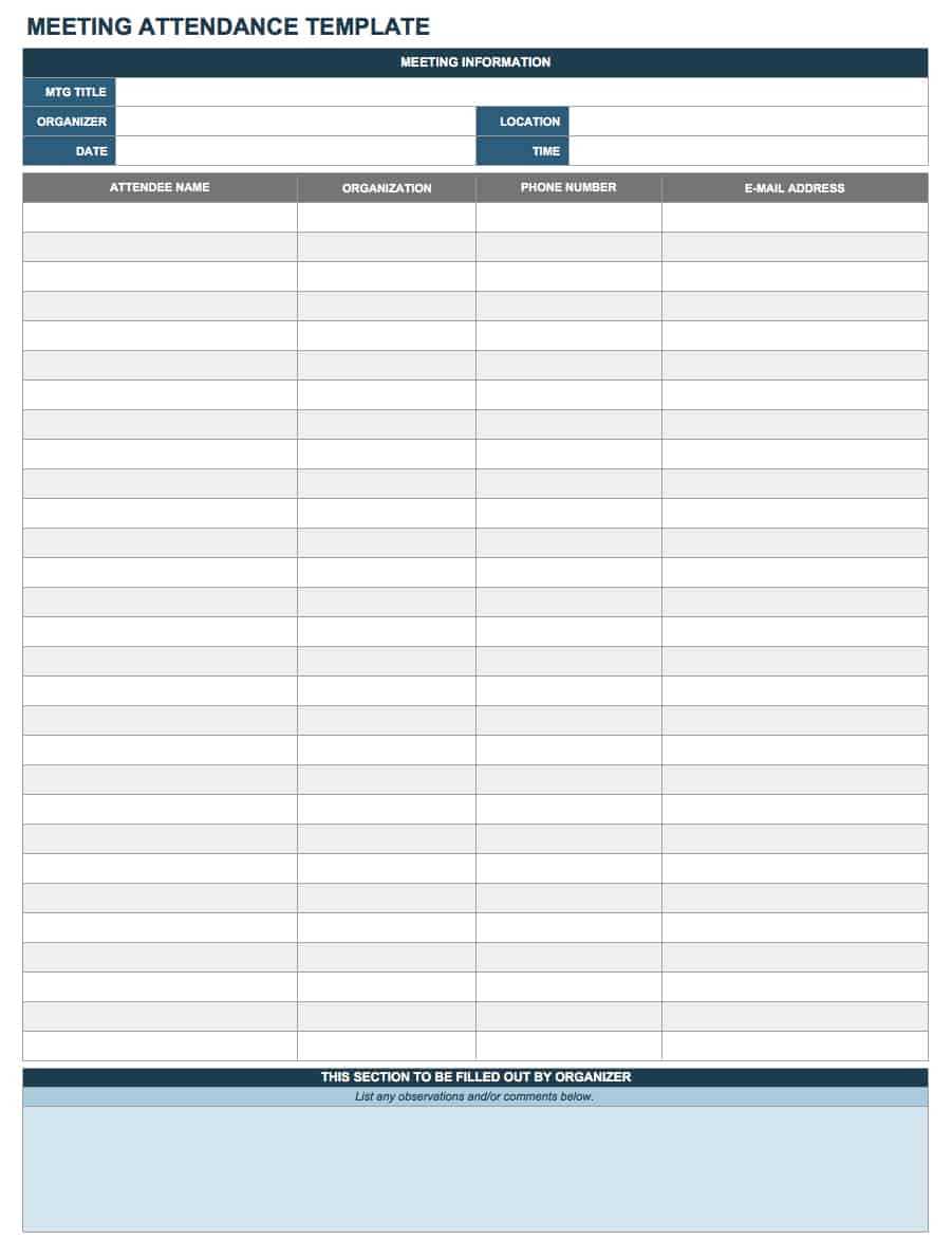 employee absence calendar template