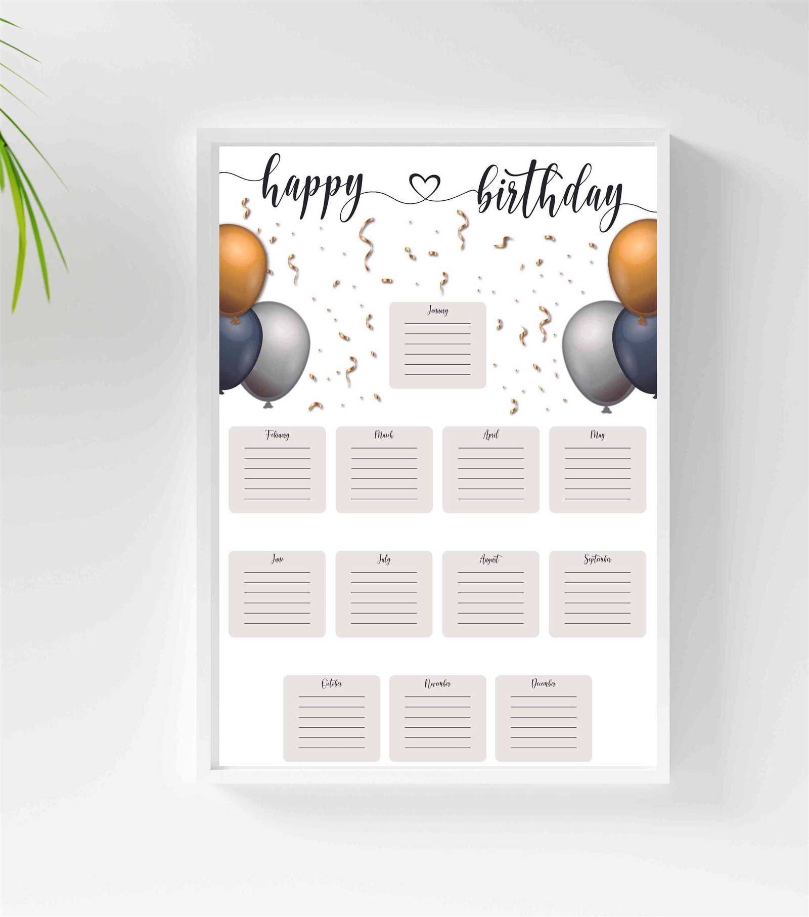 employee birthday office birthday calendar template