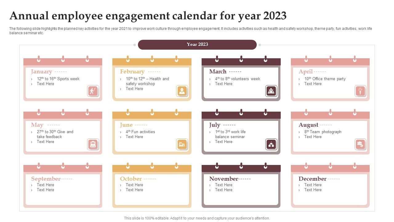 employee engagement calendar 2026 template