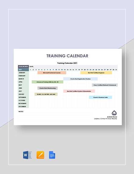 employee training calendar template