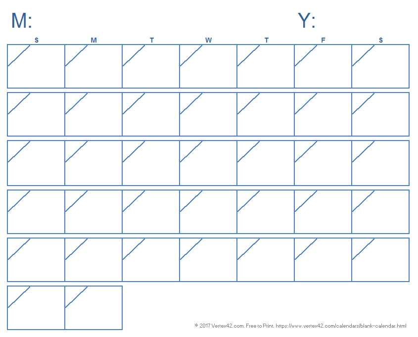 empty calender template