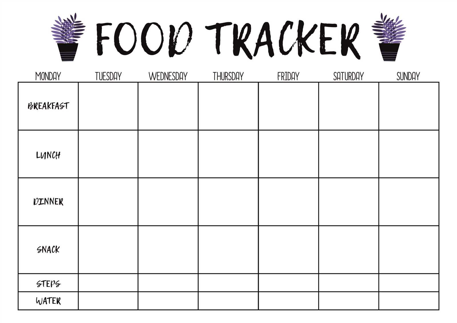 meal plan calendar template