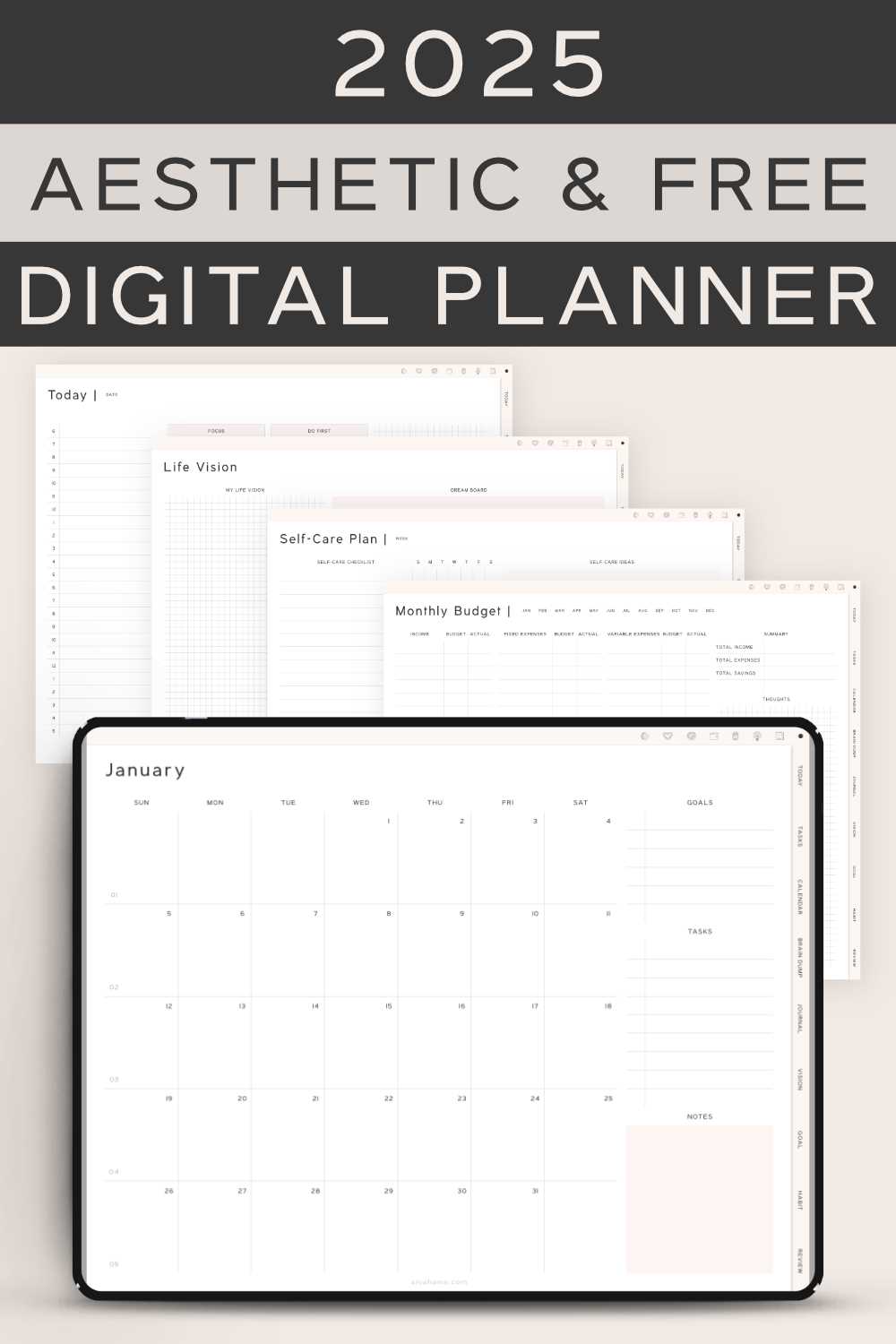 goodnotes calendar template free 2025