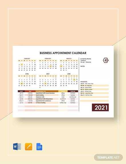 free reservation calendar template