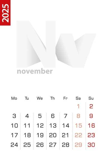 calendar template november 2026 printable