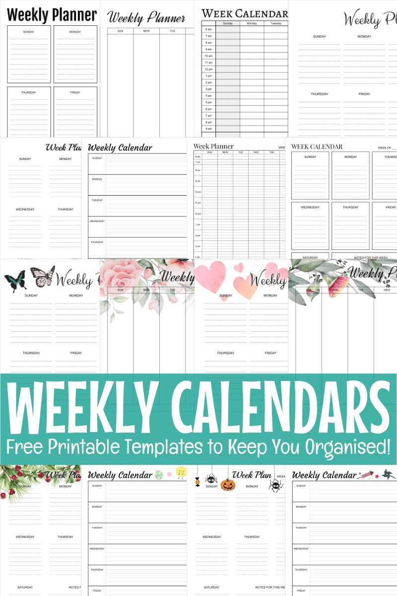 a week at a glance calendar template