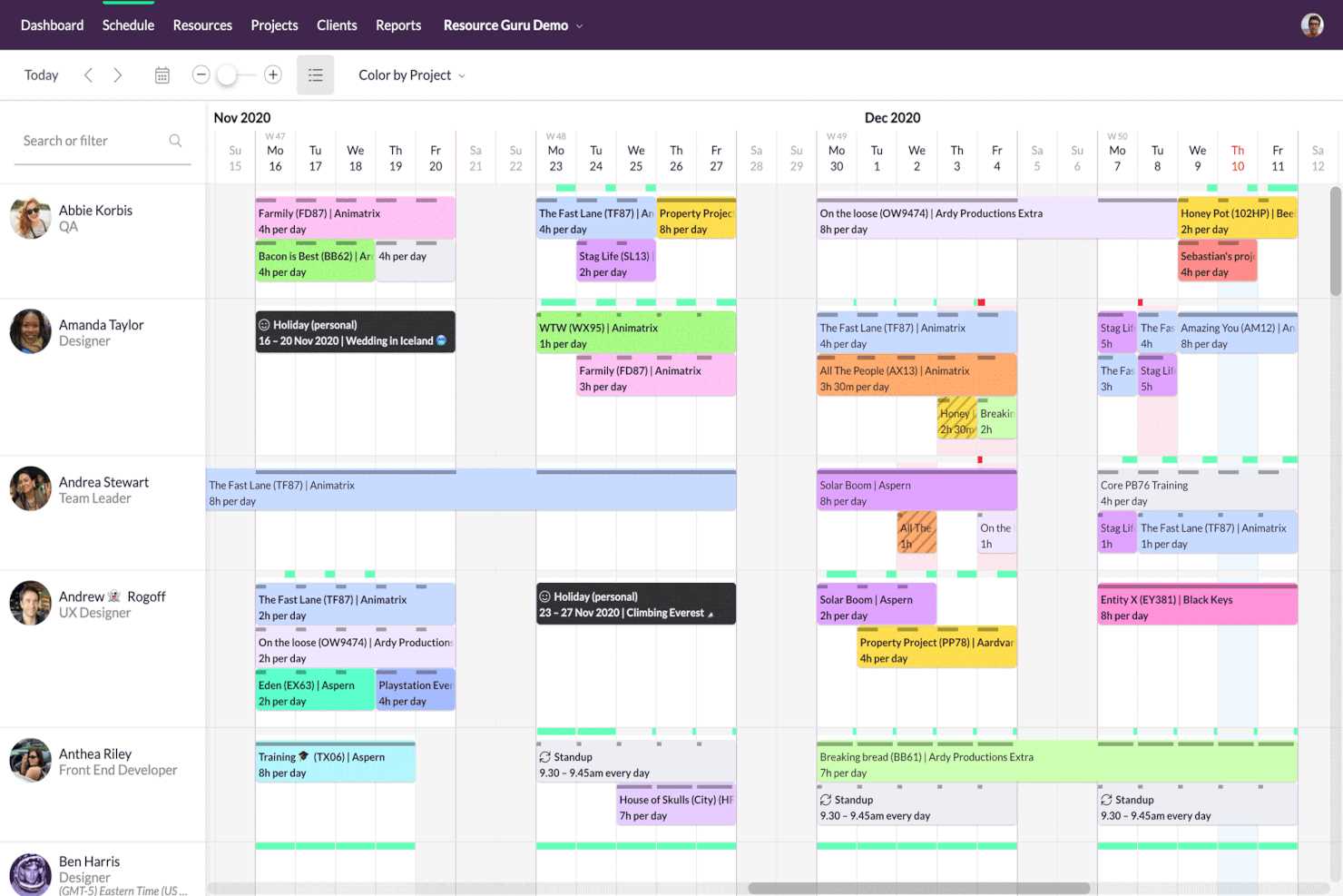 project management calendar template