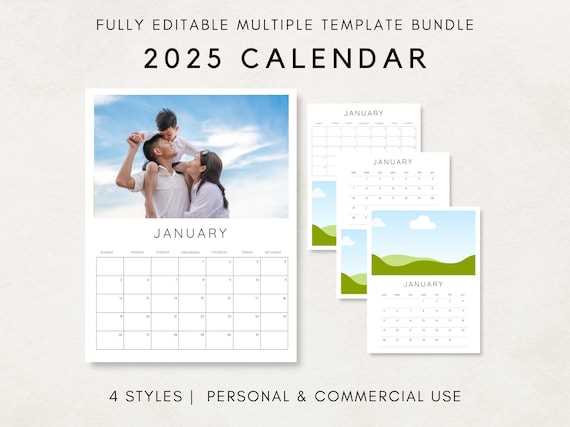 indesign calendar template 2025 free