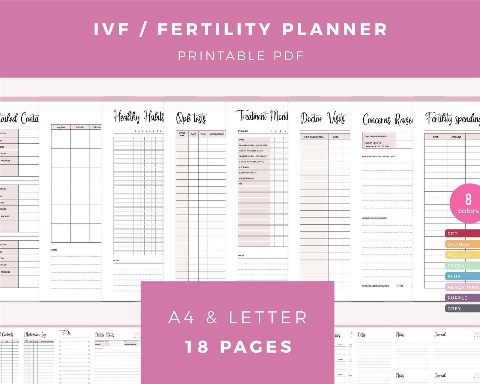 ivf calendar template