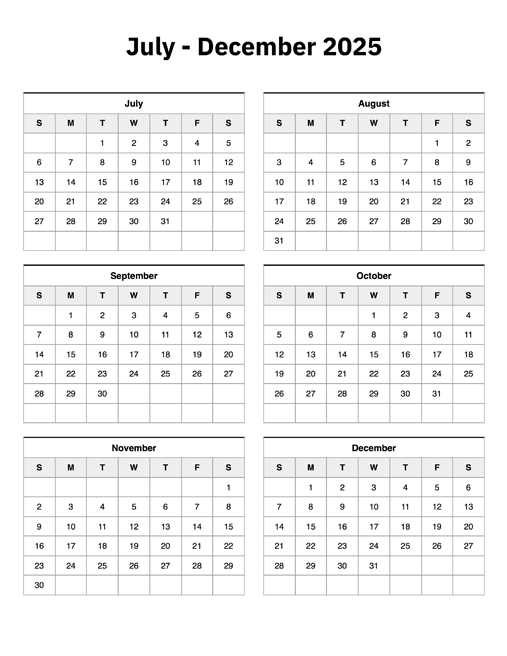 calendar july 2025 template