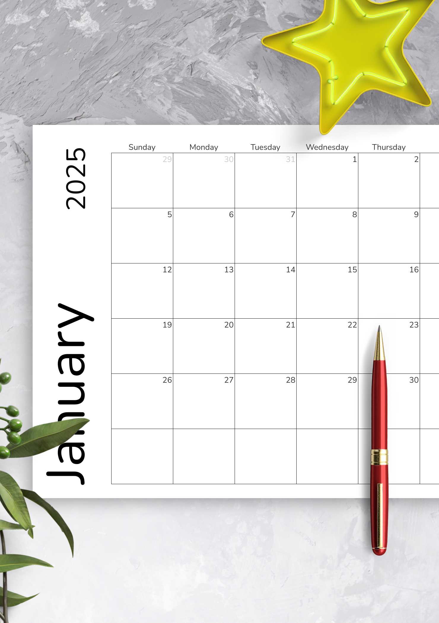 calendar grid template