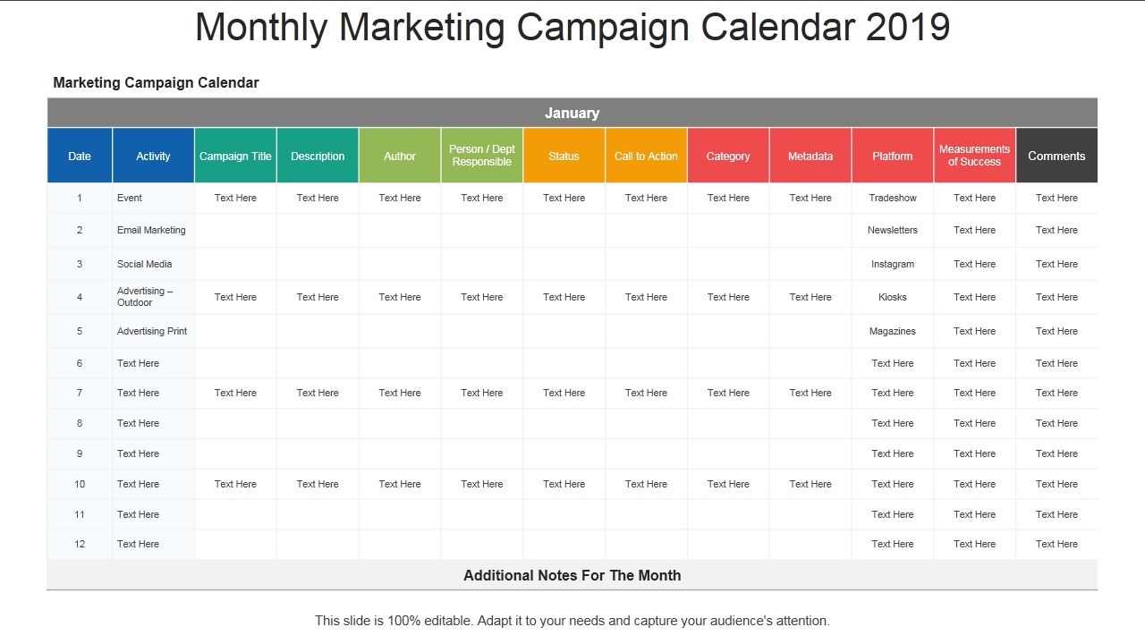 quarterly event calendar template