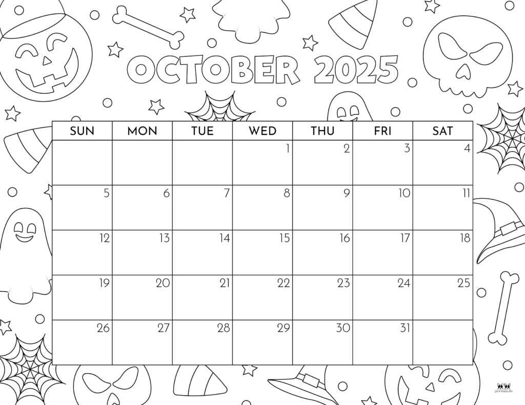 free calendar template october 2025