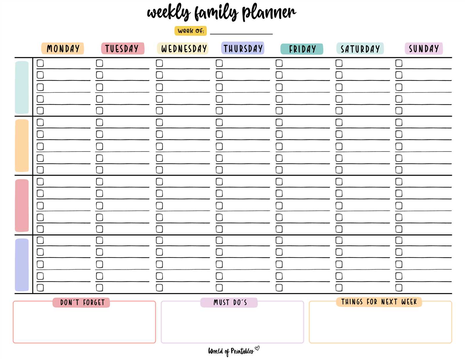 family calendar template