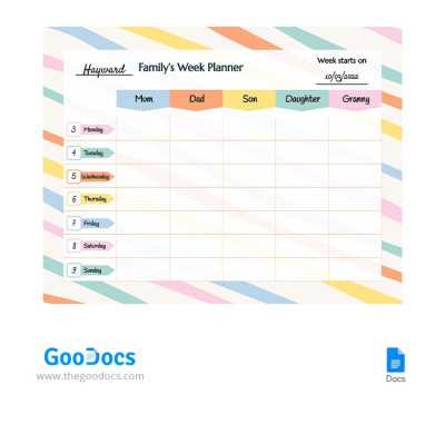 family calendar template