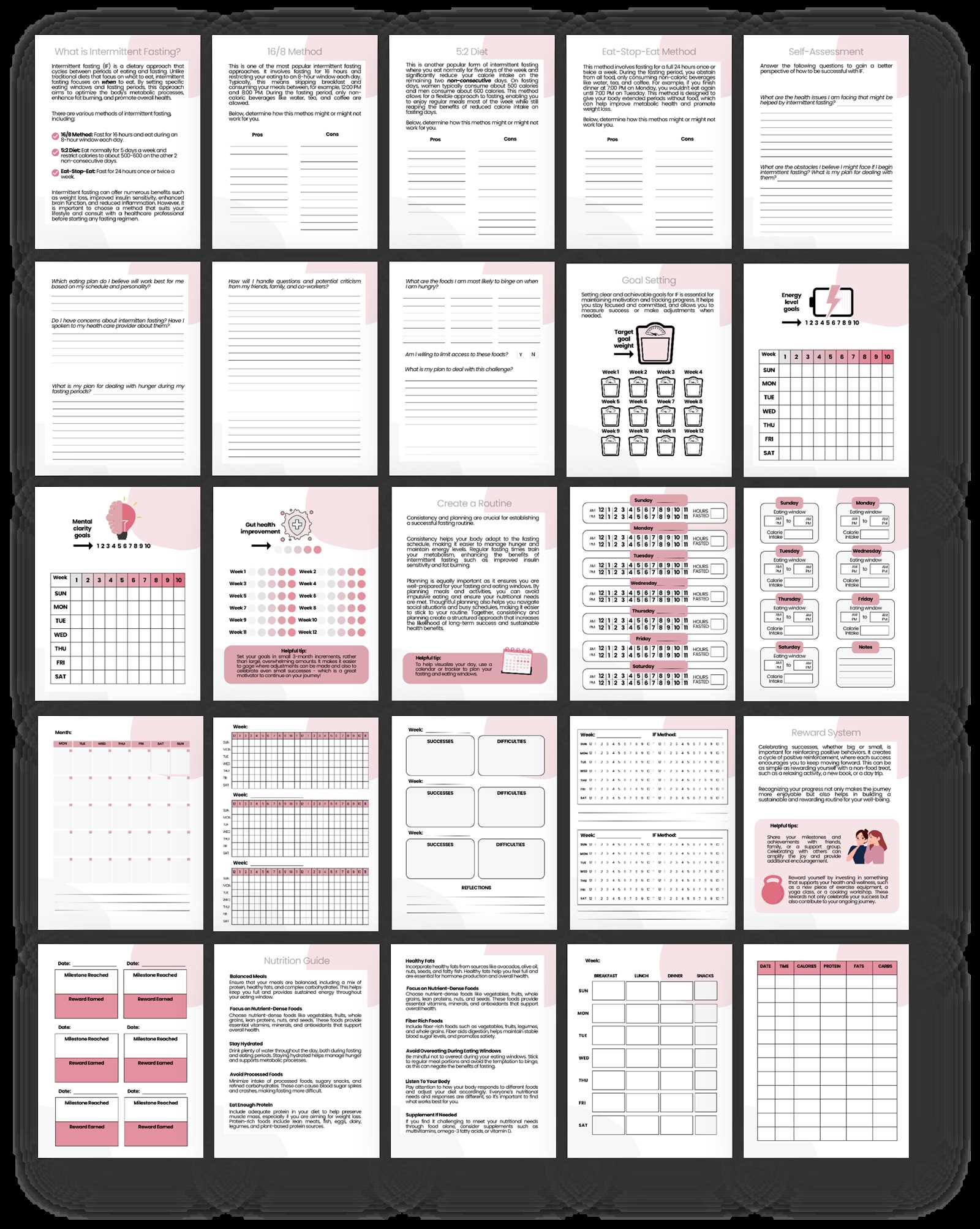 fasting calendar template