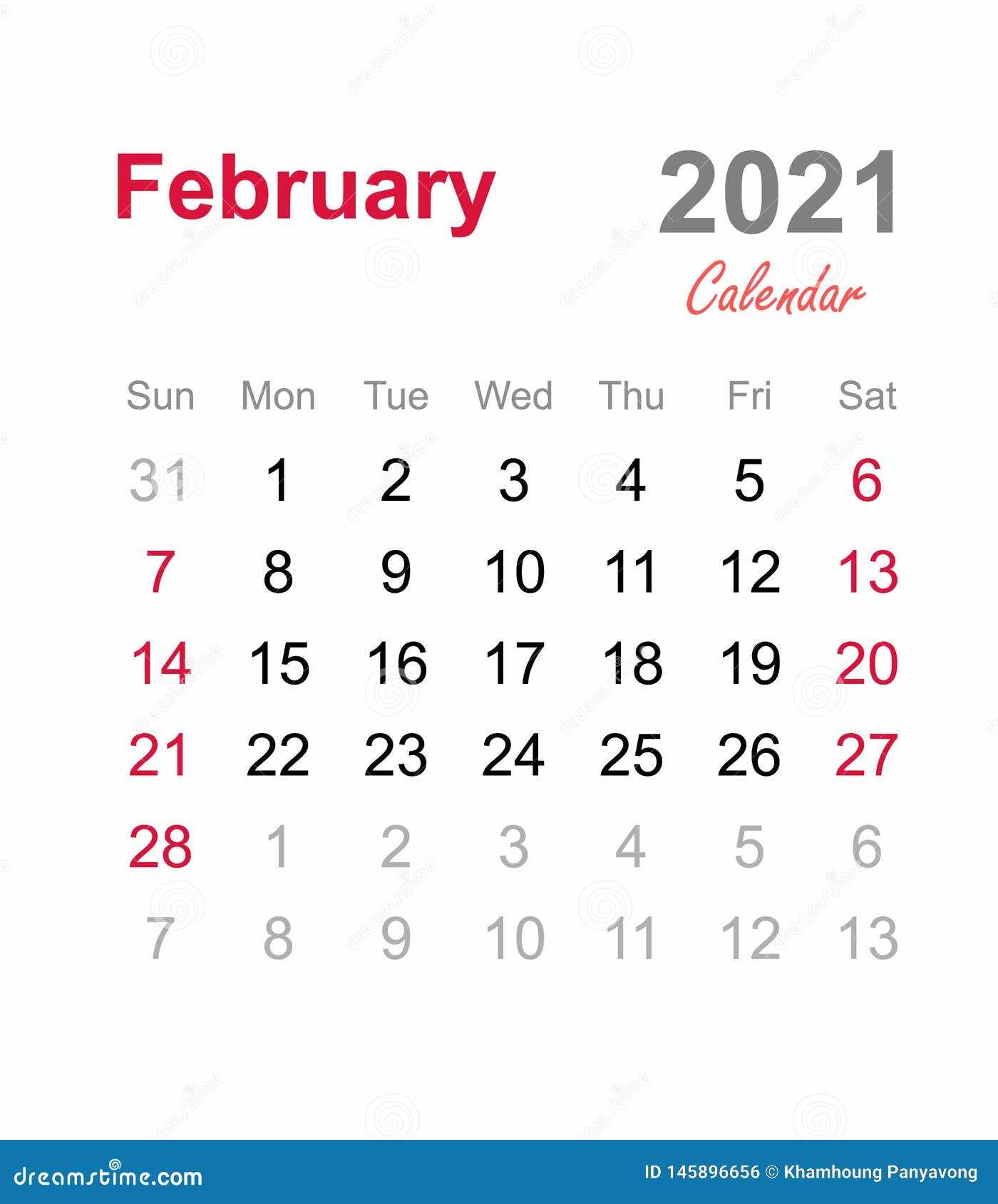 feb calendar template