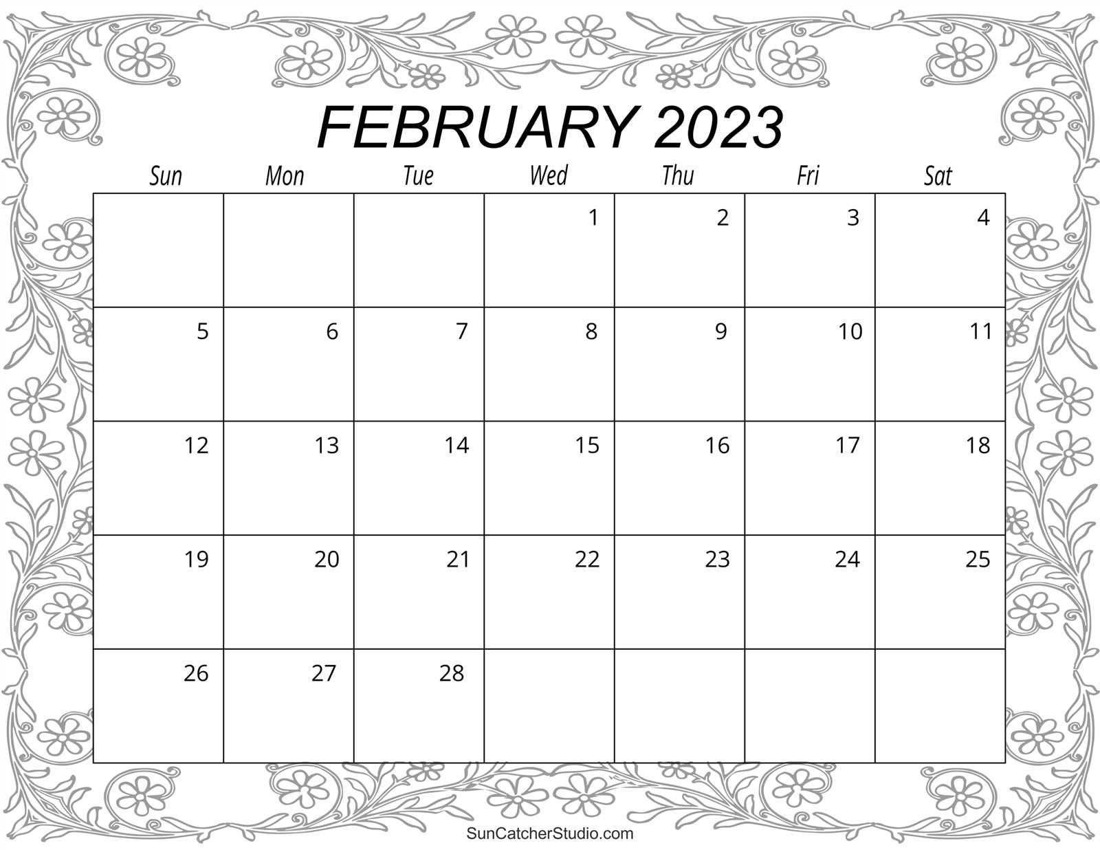 feb calendar template