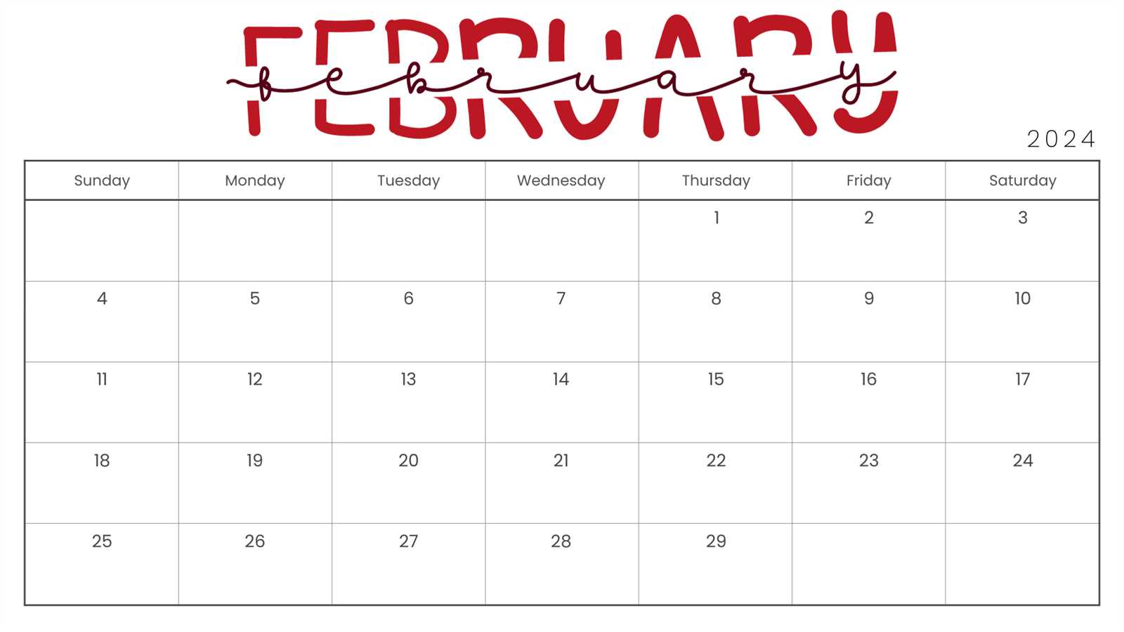 february calendar template