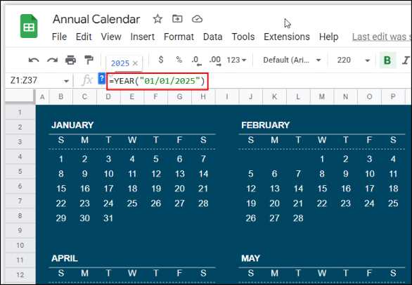 gsheets calendar template