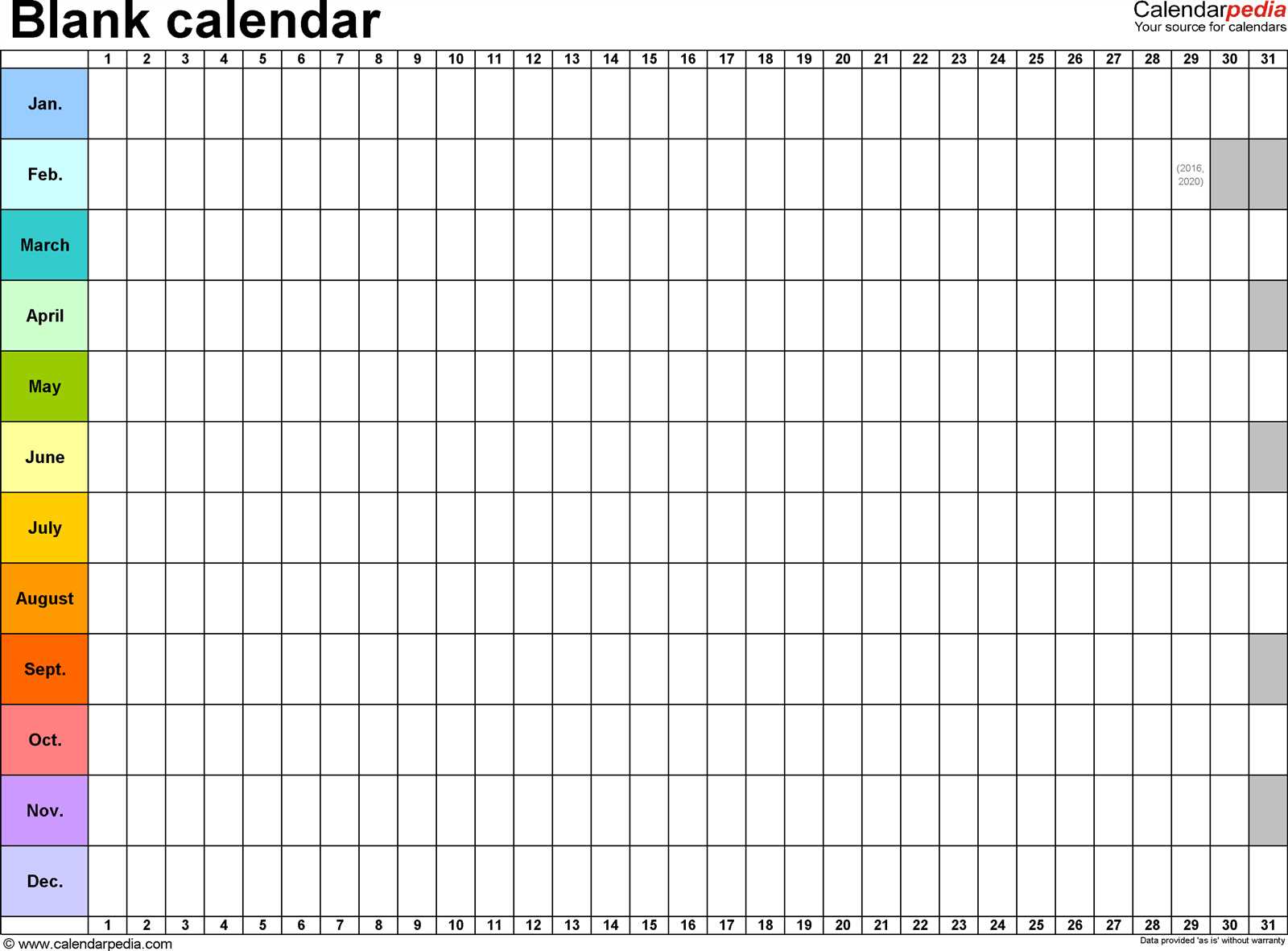 calendar template year