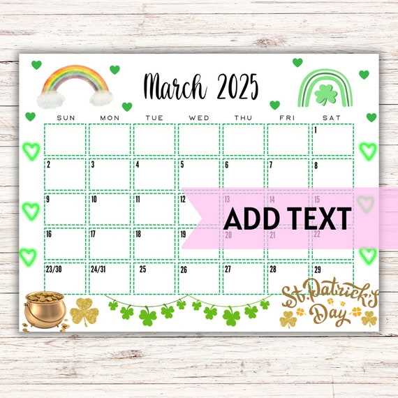 calendar template 2026 march