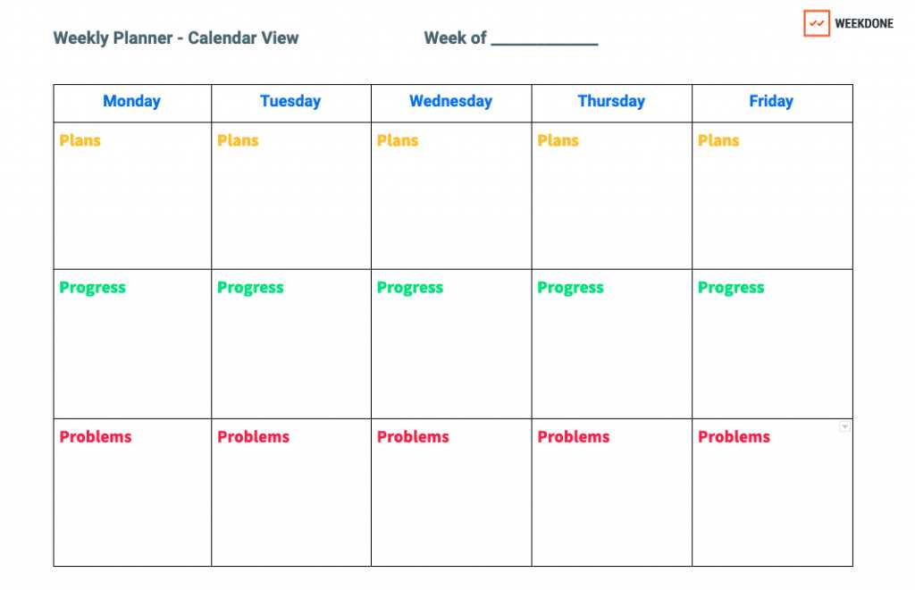 progress calendar template