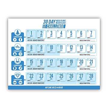 30 day meal plan calendar template