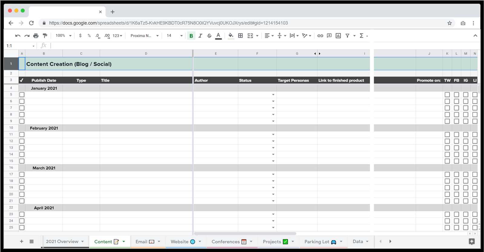 event marketing calendar template