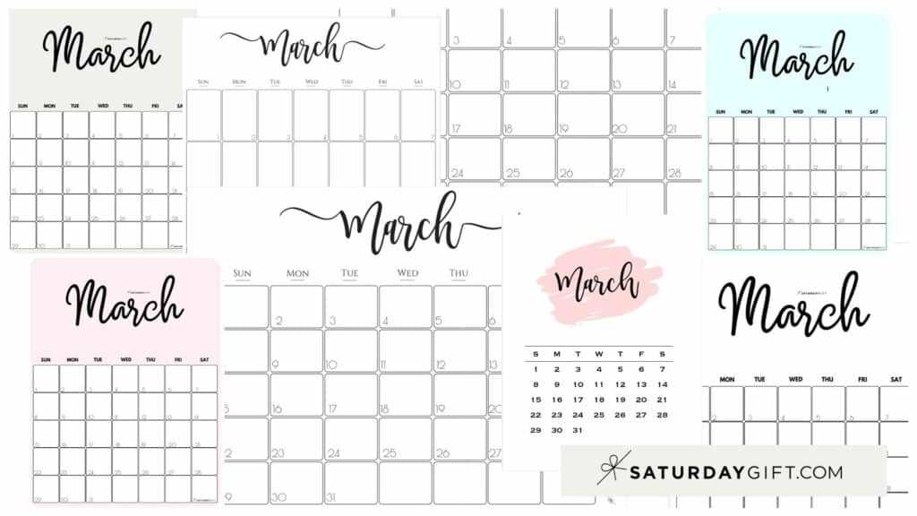 march calendar template printable