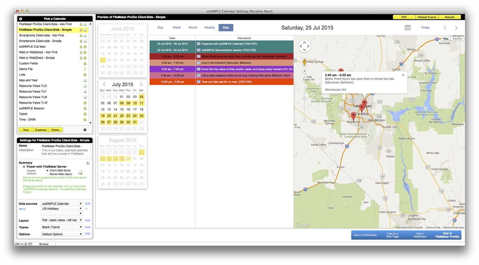 filemaker pro calendar template